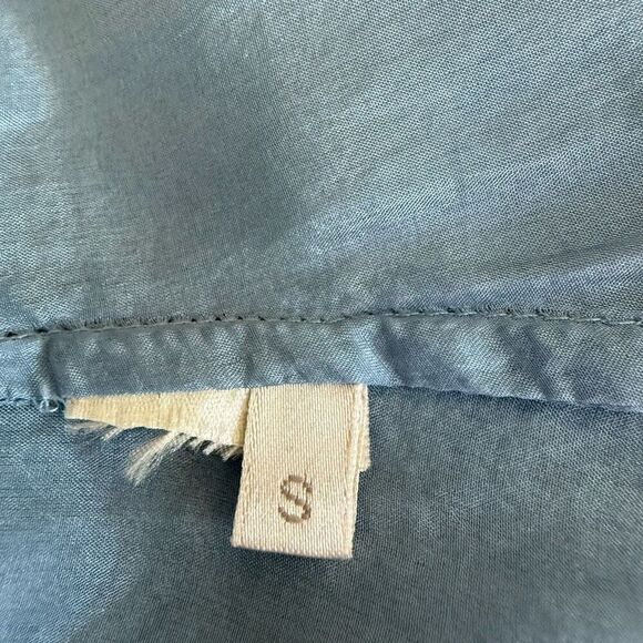 Dorothee Schumacher 100% silk satin V-neck button-down front tiered ruffles sz S - Picture 5 of 10